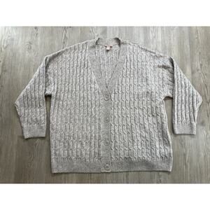 H&M Oversized Cable Knit Button Front Cardigan Women’s Size XL